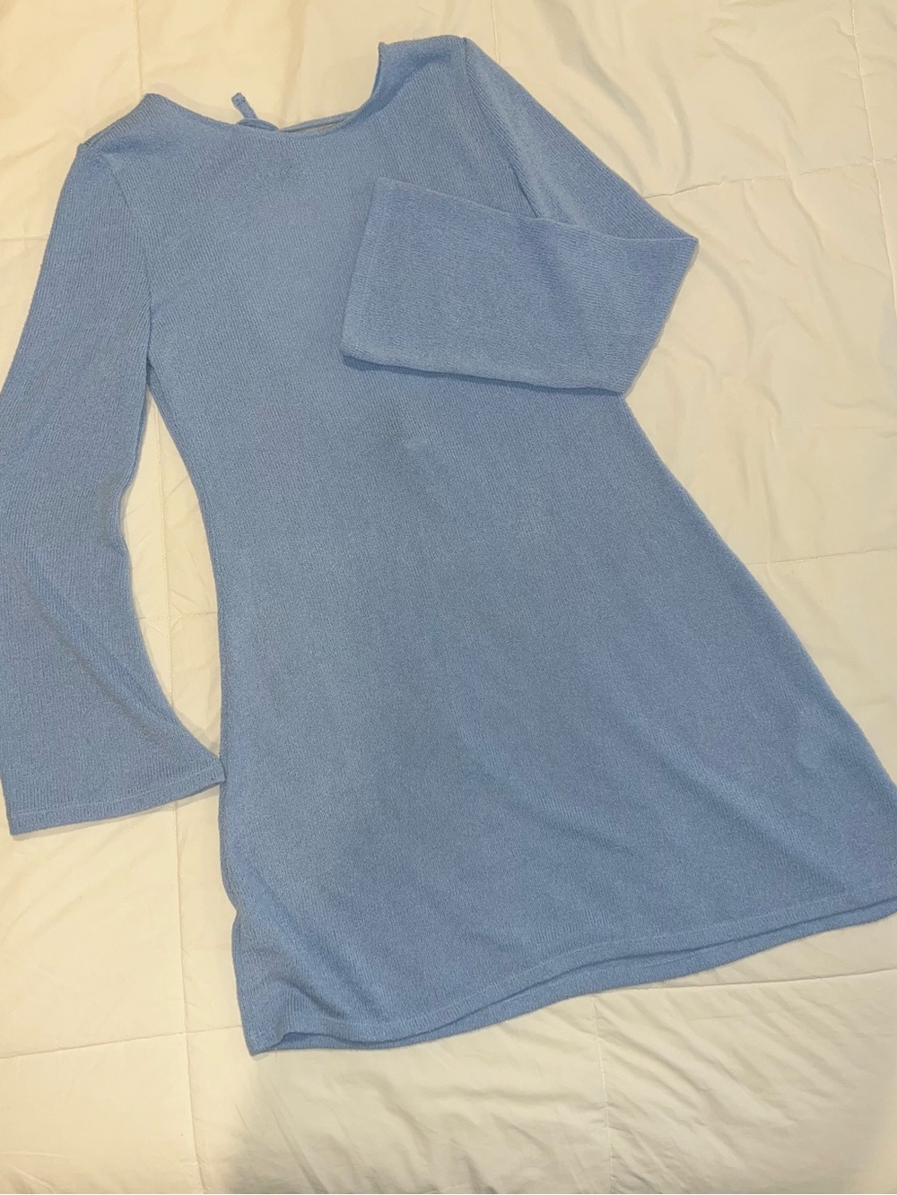 Light Blue Terry Cloth Mini Dress/Pool Coverup